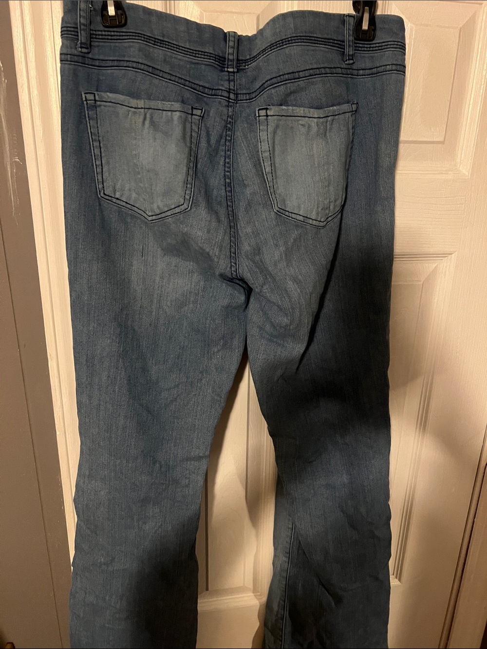 Vintage Rebel Light Blue Flare Jeans — Distressed Women's bell bottom - Picture 2 of 7